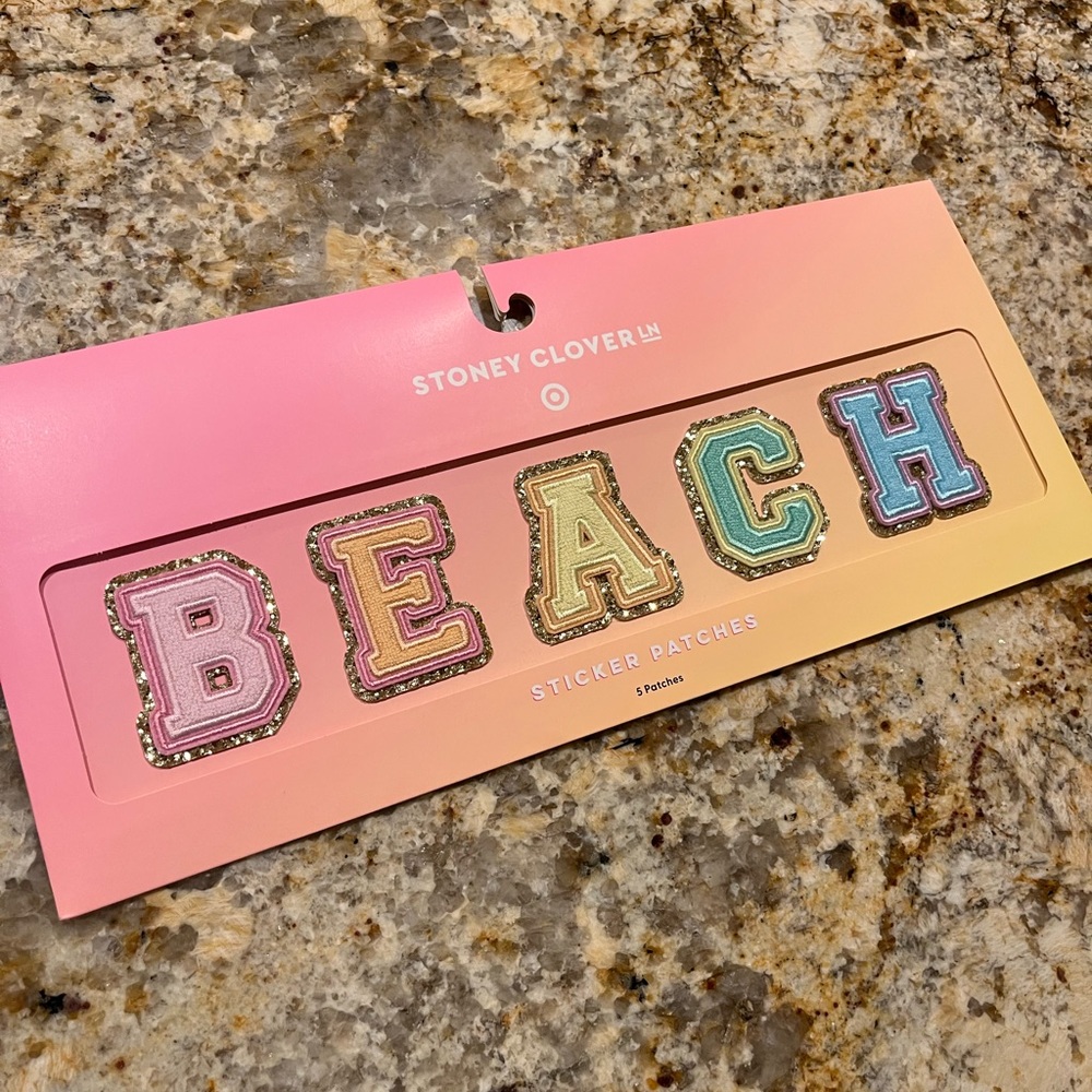 Stoney Clover Lane individual patch stickers that spell BEACH